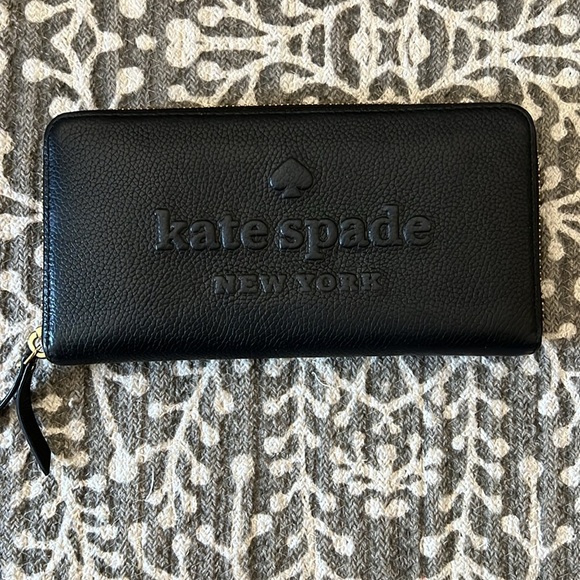 Kate spade black leather zip wallet - Picture 2 of 7